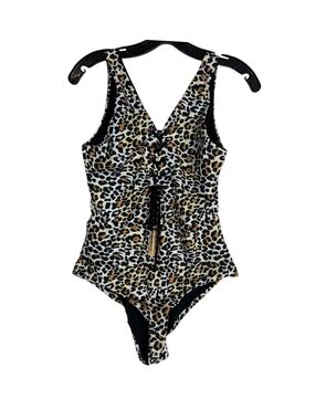 Cosita Linda Leopard Print One-Piece Swimsuit with Front Tie